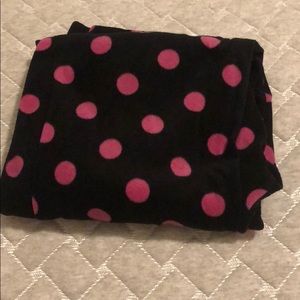 Black and pink polkadot pajama pants